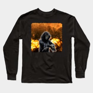 Grim Reaper In Flames Long Sleeve T-Shirt